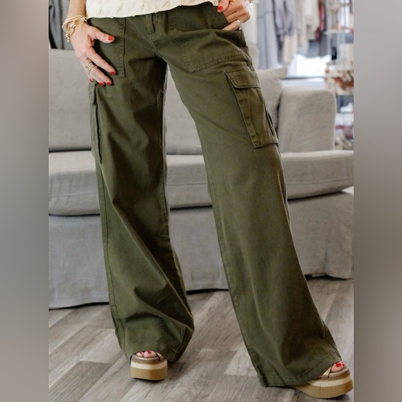 Sanctuary Women's Wide Leg Cargo Pants in Khaki Green Size XL Women’s - Picture 1 of 9